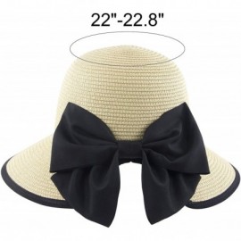 Sun Hats Women Straw Hats Wide Brim Foldable Packable Roll up Cap Summer UV Protection Beach Sun Hat UPF50+ - B-beige - CI196...