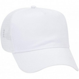 Baseball Caps Cotton Blend Twill 5 Panel Pro Style Mesh Back Trucker Hat - White - CD180D66UR5 $25.61