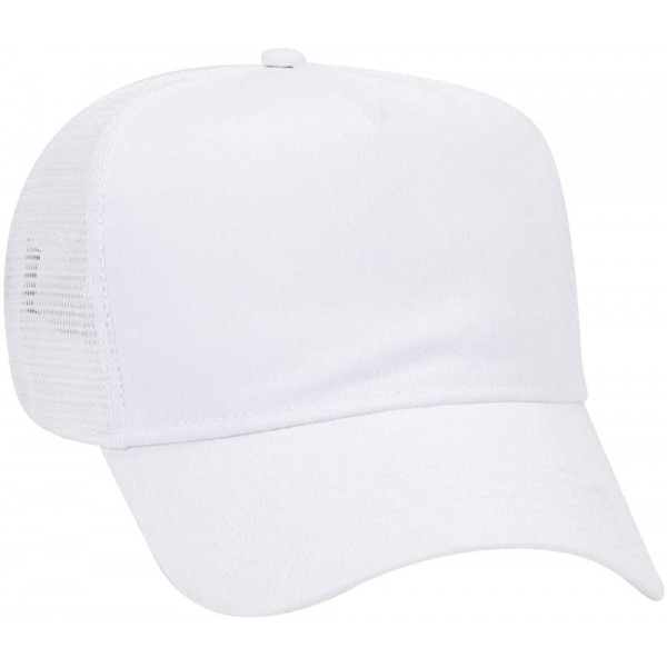 Baseball Caps Cotton Blend Twill 5 Panel Pro Style Mesh Back Trucker Hat - White - CD180D66UR5 $8.54