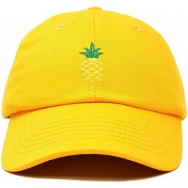 Baseball Caps Pineapple Hat Unstructured Cotton Baseball Cap - Gold - CY18ICDIH2A $12.69