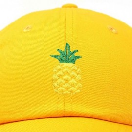 Baseball Caps Pineapple Hat Unstructured Cotton Baseball Cap - Gold - CY18ICDIH2A $12.69