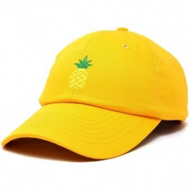 Baseball Caps Pineapple Hat Unstructured Cotton Baseball Cap - Gold - CY18ICDIH2A $12.69