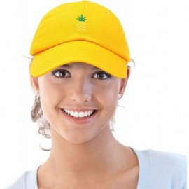 Baseball Caps Pineapple Hat Unstructured Cotton Baseball Cap - Gold - CY18ICDIH2A $12.69