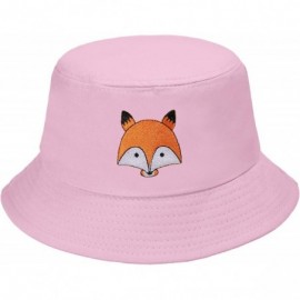 Bucket Hats Unisex Fashion Embroidered Bucket Hat Summer Fisherman Cap for Men Women - Fox Pink - C91983RXOKK $37.86
