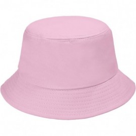 Bucket Hats Unisex Fashion Embroidered Bucket Hat Summer Fisherman Cap for Men Women - Fox Pink - C91983RXOKK $20.19