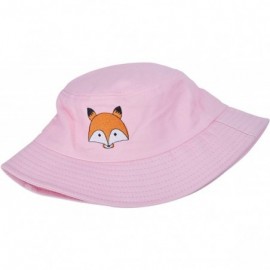 Bucket Hats Unisex Fashion Embroidered Bucket Hat Summer Fisherman Cap for Men Women - Fox Pink - C91983RXOKK $20.19