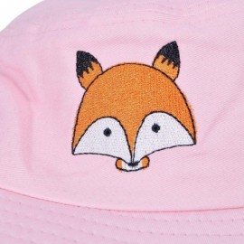 Bucket Hats Unisex Fashion Embroidered Bucket Hat Summer Fisherman Cap for Men Women - Fox Pink - C91983RXOKK $20.19