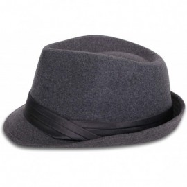 Fedoras Men's Women's Manhattan Structured Gangster Trilby Fedora Hat - P_grey - CB18KWEH4ES $15.54