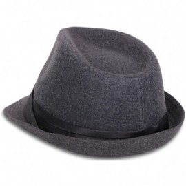 Fedoras Men's Women's Manhattan Structured Gangster Trilby Fedora Hat - P_grey - CB18KWEH4ES $15.54