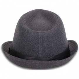 Fedoras Men's Women's Manhattan Structured Gangster Trilby Fedora Hat - P_grey - CB18KWEH4ES $15.54
