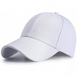 Baseball Caps Baseball Cap Men Women Cotton Dad Hat Adjustable Trucker Hat Solid Color Sports Visor Hats - White - CU18QZ8T3R...