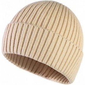 Skullies & Beanies Men's Soft Beanie Cap-Warm Knit Hat for Women Men Solid Color - White - C1192O8AMDL $15.90