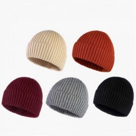 Skullies & Beanies Men's Soft Beanie Cap-Warm Knit Hat for Women Men Solid Color - White - C1192O8AMDL $15.90