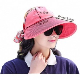 Sun Hats Sun Hat for Women Large Wide Brim Hats Girls Beach UV Protection Packable Baseball Caps - Khaki - CE18R8SHTU5 $10.04