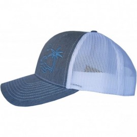 Baseball Caps Outdoor Trucker Hat Snapback - Surf Beach Design - Heather Grey/Sky Blue - CE18UYMENYT $28.11