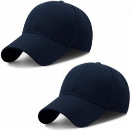 Baseball Caps Baseball Cap Casual Adjustable Plain Baseball Hat for Men Women Dad Tucker Ball Cap - 2 Pcs Navy&navy - C8192W8...