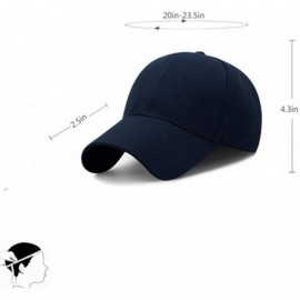 Baseball Caps Baseball Cap Casual Adjustable Plain Baseball Hat for Men Women Dad Tucker Ball Cap - 2 Pcs Navy&navy - C8192W8...