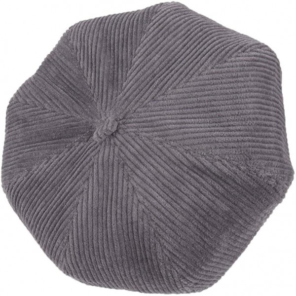 Berets Beret Hat Cap for Women 8 Panel Cotton French Beret Hat Cap Solid Color Classic Beanie Fall Winter Hat - Purple - CL18...