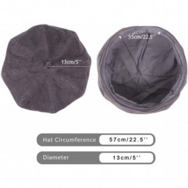 Berets Beret Hat Cap for Women 8 Panel Cotton French Beret Hat Cap Solid Color Classic Beanie Fall Winter Hat - Purple - CL18...