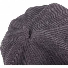 Berets Beret Hat Cap for Women 8 Panel Cotton French Beret Hat Cap Solid Color Classic Beanie Fall Winter Hat - Purple - CL18...