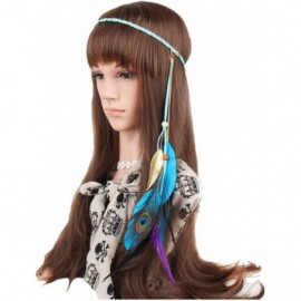 Headbands Flapper Headband Bohemian Stylish Feathers Tassels Headwear - Blue - CC18K6XGZZ5 $7.69