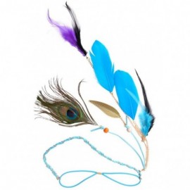 Headbands Flapper Headband Bohemian Stylish Feathers Tassels Headwear - Blue - CC18K6XGZZ5 $7.69