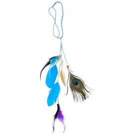 Headbands Flapper Headband Bohemian Stylish Feathers Tassels Headwear - Blue - CC18K6XGZZ5 $7.69