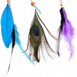 Headbands Flapper Headband Bohemian Stylish Feathers Tassels Headwear - Blue - CC18K6XGZZ5 $7.69