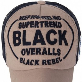 Skullies & Beanies Mens Keep You Feeling Super Trend Overalls Black Rebel Foam Mesh Trucker Hat Baseball Snapback Cap - Khaki...