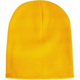 Skullies & Beanies Knit Skull Cap Warm Winter Slouchy Beanies Hat 9 Inch Long - 12pcs - Gold - CE18T3E9C64 $22.54