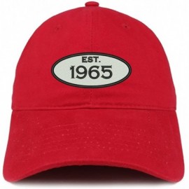 Baseball Caps Established 1965 Embroidered 55th Birthday Gift Soft Crown Cotton Cap - Red - CW182XMS7OH $13.98