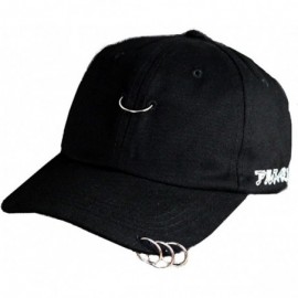 Baseball Caps Unisex Silver Ring Piercing Rock Cotton Baseball Hat Truckers - Silver Ring Rock-2 - C612JKXXIBR $10.48