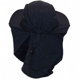 Sun Hats 4 Panel Large Bill Flap Hat - Black - CI182Z6U8S2 $9.36