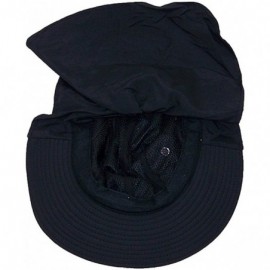Sun Hats 4 Panel Large Bill Flap Hat - Black - CI182Z6U8S2 $9.36