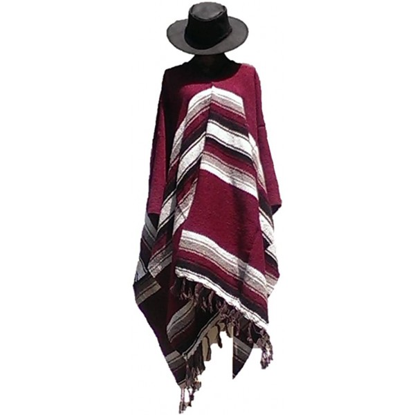 Cowboy Hats Clint Eastwood Western Black Cowboy Hat & Burgandy Poncho Set - Small Black Hat & Burgandy Poncho - C112O6J4J5M $...