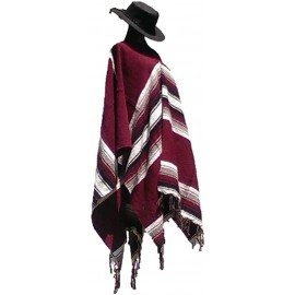 Cowboy Hats Clint Eastwood Western Black Cowboy Hat & Burgandy Poncho Set - Small Black Hat & Burgandy Poncho - C112O6J4J5M $...