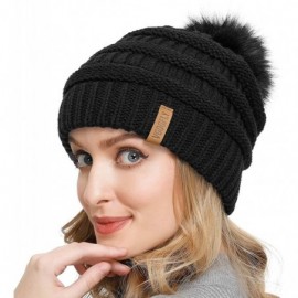 Skullies & Beanies Women Knit Slouchy Beanie Pom Hat - CU18ADQ26X9 $13.53