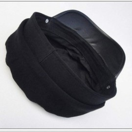 Newsboy Caps Unisex Black Newsboy Cap Flat Navy hat Cap Women Men Berets Street Style - Black - CS18NYALY0I $31.66
