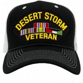 Baseball Caps Desert Storm Veteran Hat/Ballcap Adjustable One Size Fits Most - Mesh-back Black & White - C118RHM0IR5 $29.20