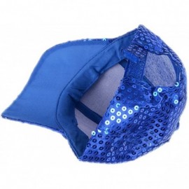 Baseball Caps Women Men Shining Sequin Baseball Hat Sequined Glitter Dance Party Cap Clubwear - Royal Blue - CF1827SZLDZ $7.91