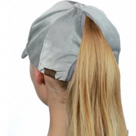 Baseball Caps Ponycap Messy High Bun Ponytail Soft Velvet Adjustable Baseball Cap Hat- Light Gray - CE187DS52K7 $17.48