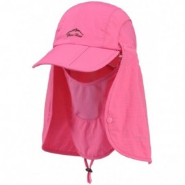 Baseball Caps UPF 50+ Summer Hat Neck Protection Flap Cap - Pink - C811X0X97AT $11.34