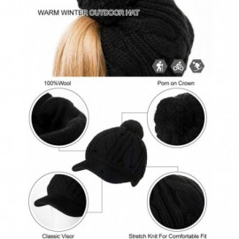 Skullies & Beanies Wool Newsboy Cap Winter Hat Visor Beret Cold Weather Knitted - 00778_brown - CE18ALTYM5Q $12.76