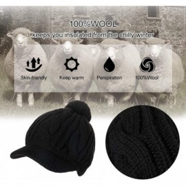 Skullies & Beanies Wool Newsboy Cap Winter Hat Visor Beret Cold Weather Knitted - 00778_brown - CE18ALTYM5Q $12.76