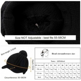 Skullies & Beanies Wool Newsboy Cap Winter Hat Visor Beret Cold Weather Knitted - 00778_brown - CE18ALTYM5Q $12.76