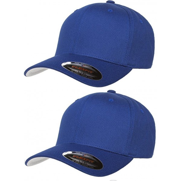 Baseball Caps 2-Pack Premium Original Cotton Twill Fitted Hat w/THP No Sweat Headliner Bundle Pack - Royal - CW185G5CGI2 $27.83