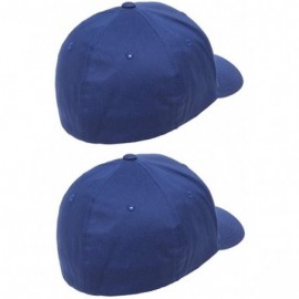 Baseball Caps 2-Pack Premium Original Cotton Twill Fitted Hat w/THP No Sweat Headliner Bundle Pack - Royal - CW185G5CGI2 $27.83