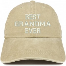 Baseball Caps Best Grandma Ever Embroidered Pigment Dyed Low Profile Cotton Cap - Khaki - CQ12GPQY60T $19.79