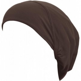 Skullies & Beanies Cotton Beanie Snood Large Hijab Chemo Cap - Brown - CX18ROGNX96 $10.19