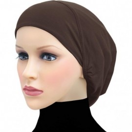 Skullies & Beanies Cotton Beanie Snood Large Hijab Chemo Cap - Brown - CX18ROGNX96 $10.19